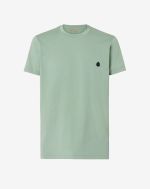 Green cotton crewneck t-shirt with logo