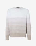 Optical white cable knit crewneck sweater 
