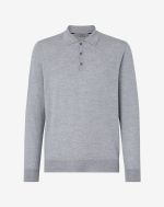 Grey ultra-light cotton polo shirt