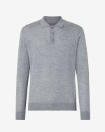 Grey ultra-light cotton blend polo shirt