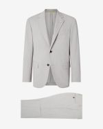 Light grey natural stretch wool suit