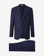 Navy blue natural stretch wool suit