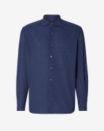 Blue cotton jersey shirt with print
