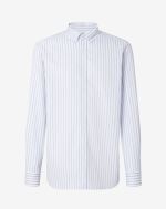 Light-blue micro-stripes cotton poplin shirt