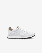 Sneakers bianche in pelle con suola runner