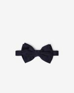 Navy blue satin silk bow tie