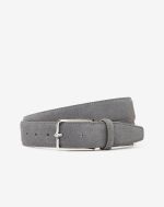 Grey suede belt with brass buckle