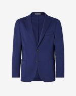 Blue two-button cotton and wool jacket
