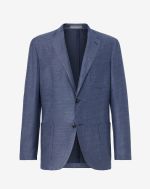 Blue two-button modal and cashmere jacket