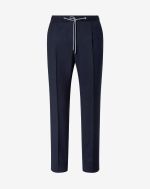 Navy blue wool flannel 1 pleated trousers
