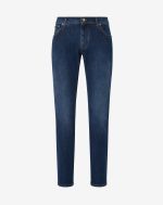 Blue washed super stretch denim 5-pockets jeans