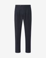 Navy blue 2 pleated wool trousers 