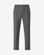 Pantalon gris clair avec 2 pinces en laine stretch