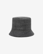 Cappello da pescatore grigio in lana e cashmere