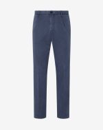 Blue lyocell and cotton trousers