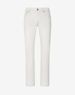 White stretch denim trousers