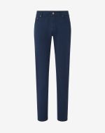 Pantaloni 5 tasche blu navy in gabardina stretch