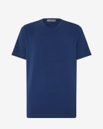 Lichtblauw T-shirt met ronde hals van stretchjersey