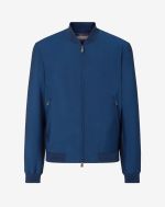 China blue wool and mohair bomber jacket