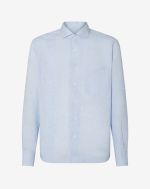 Light blue chambray linen shirt
