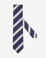 Blauwe stropdas met strepen van zuivere zijde