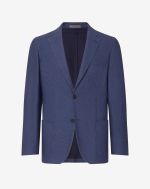 Blue silk and cotton single-breasted jacket