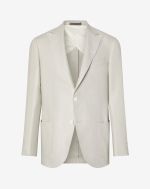 White two-button pure linen jacket