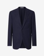 Navy blue two-button pure wool jacket