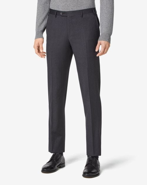 Anthracite S130s wool trousers