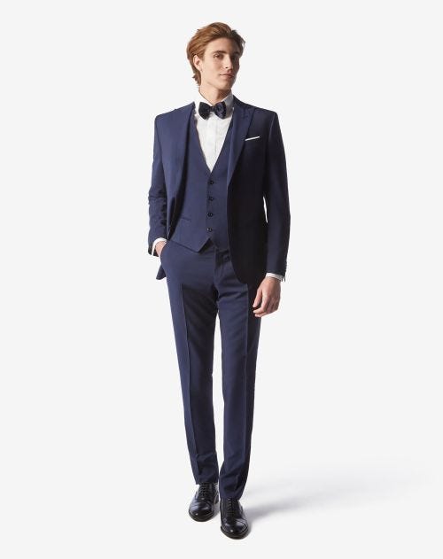 Blue wool and mohair tuxedo