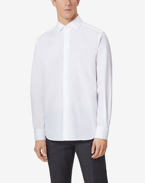 Optisch wit overhemd in oxfordkatoen