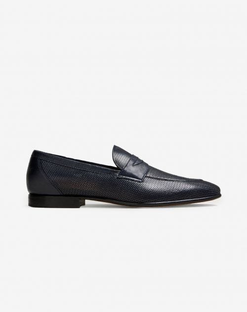 Slip-on shoes in micro-perforated goatskin