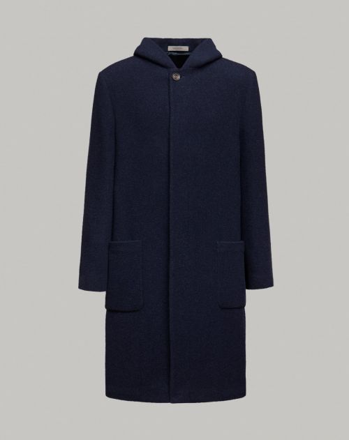 Oversized blue coat with hood