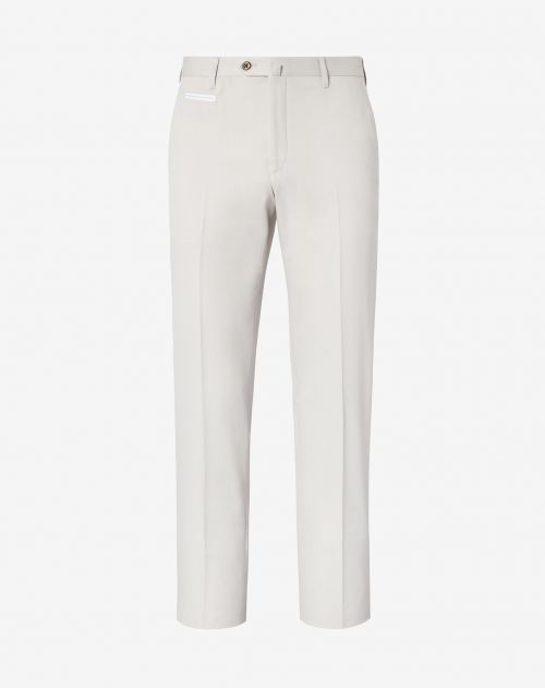 White cotton and cashmere trousers