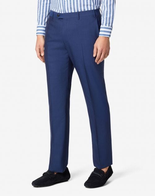 Pantalone classico blu in lana