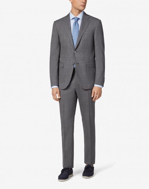 Grey suit in prince of wales wool