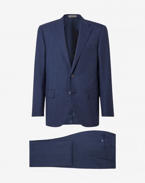 Blue suit in prince of wales wool