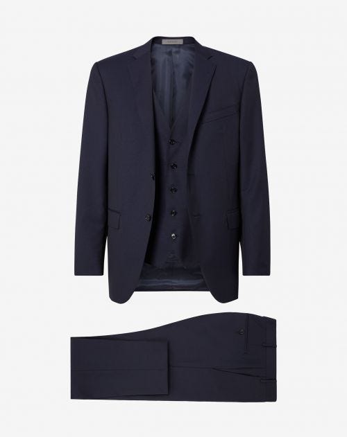 Blue 3-piece suit in wool