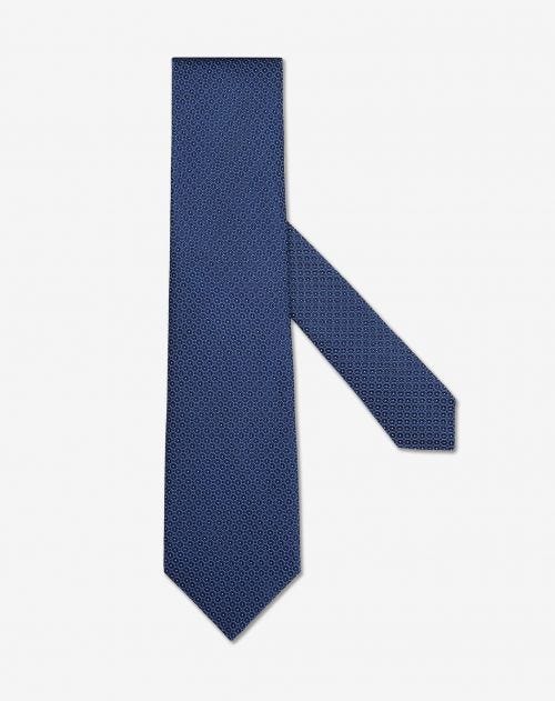Cravatta blu in jacquard di seta 