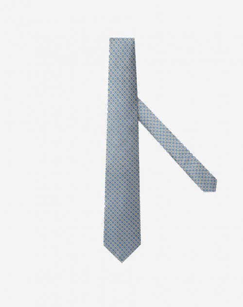 Light blue satin patterned tie