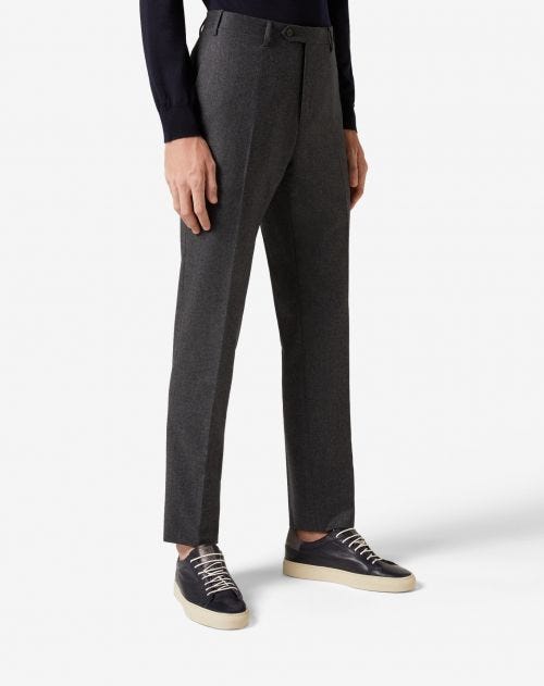 Pantalone in flanella di lana grigio