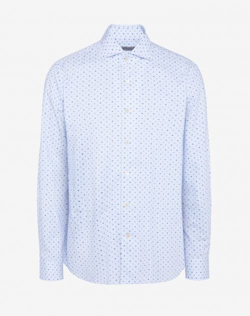 Light blue printed poplin shirt