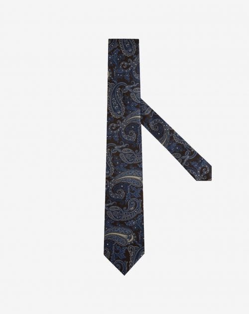 Dark brown cashmere print tie