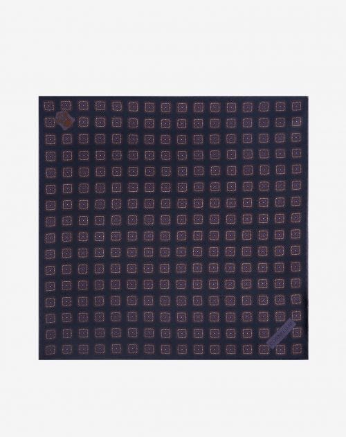 Blue pocket square with double print