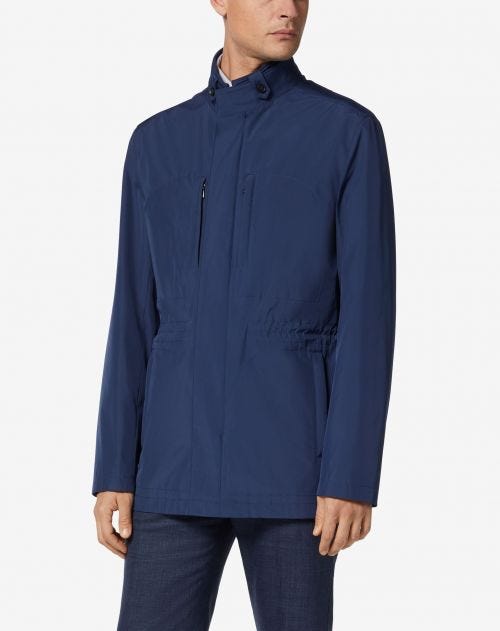 Field jacket bleuet en tissu technique