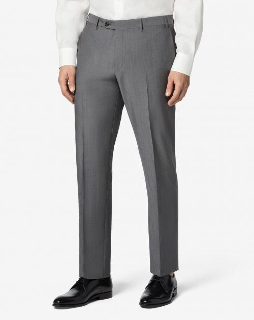Pantalone classico grigio in lana mohair