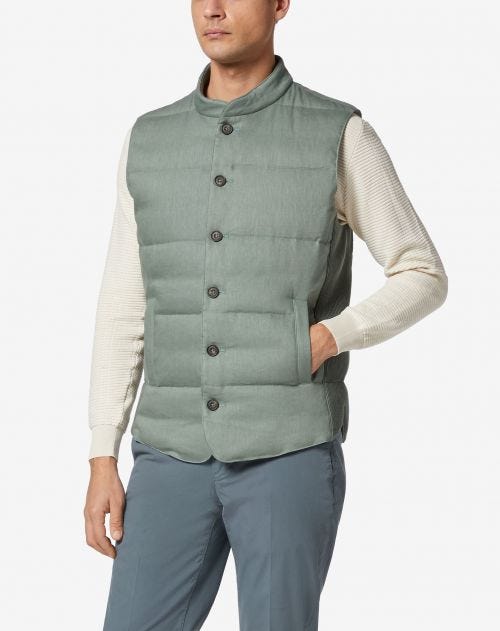 Green vest padded with goose down
