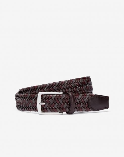 Khaki/ebony braided belt