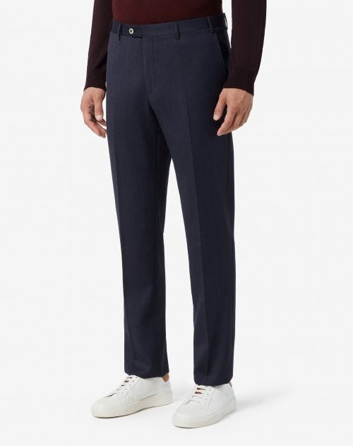 Sartorial wool cover trousers in blue