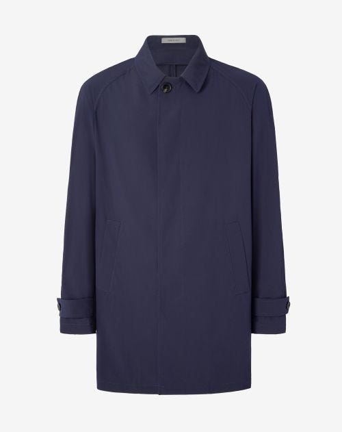 Navy blue Selsilk fabric trench